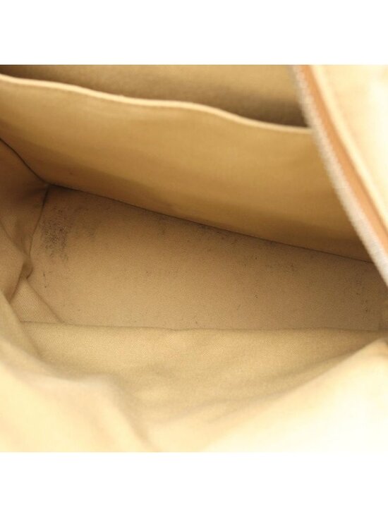 Loewe Backpack Round Beige Canvas Leather